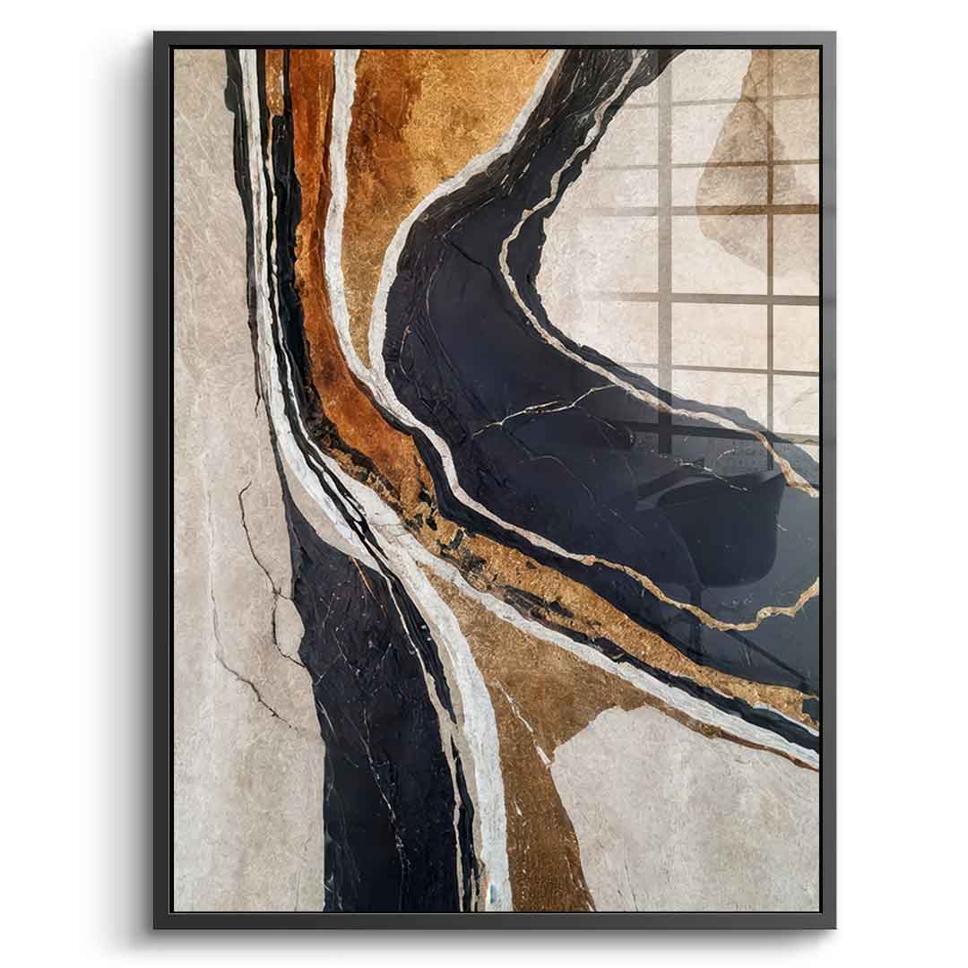 Textured Earth in Black and Gold - Acrylglas