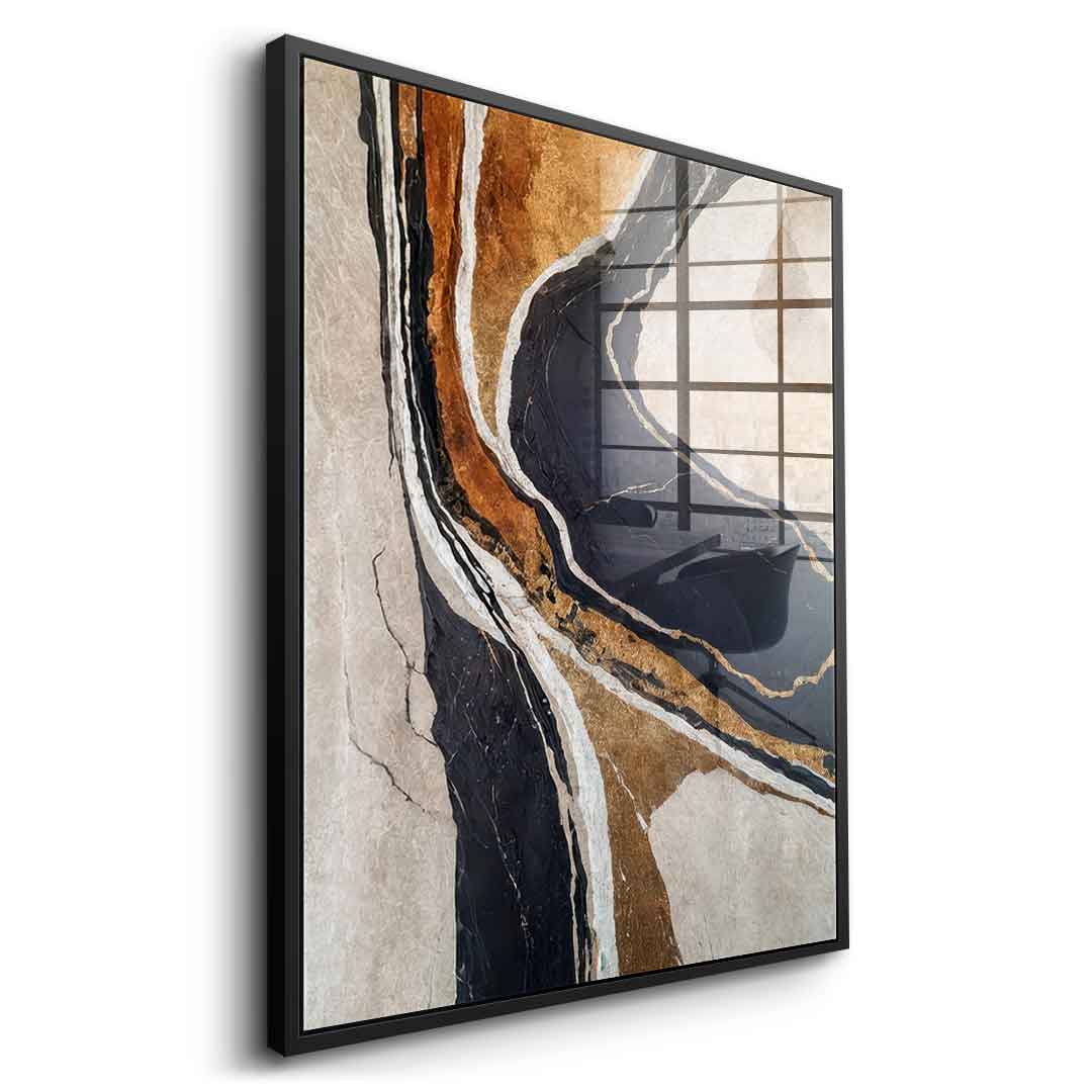 Textured Earth in Black and Gold - acrylic glass