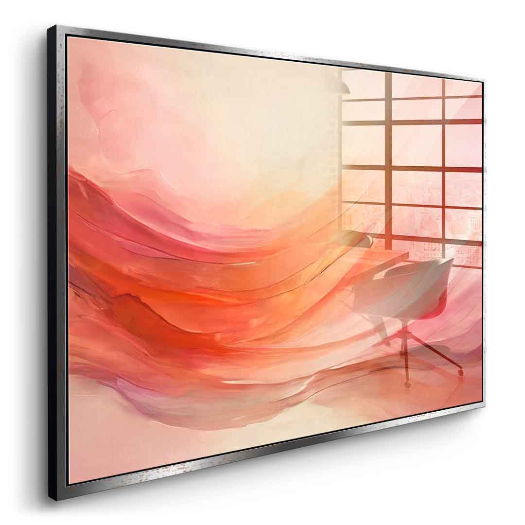 Waves of Peach and Pink - acrylic glass