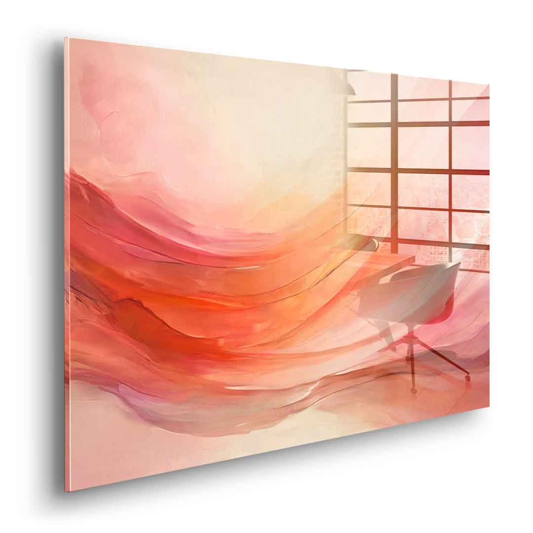 Waves of Peach and Pink - Acrylglas