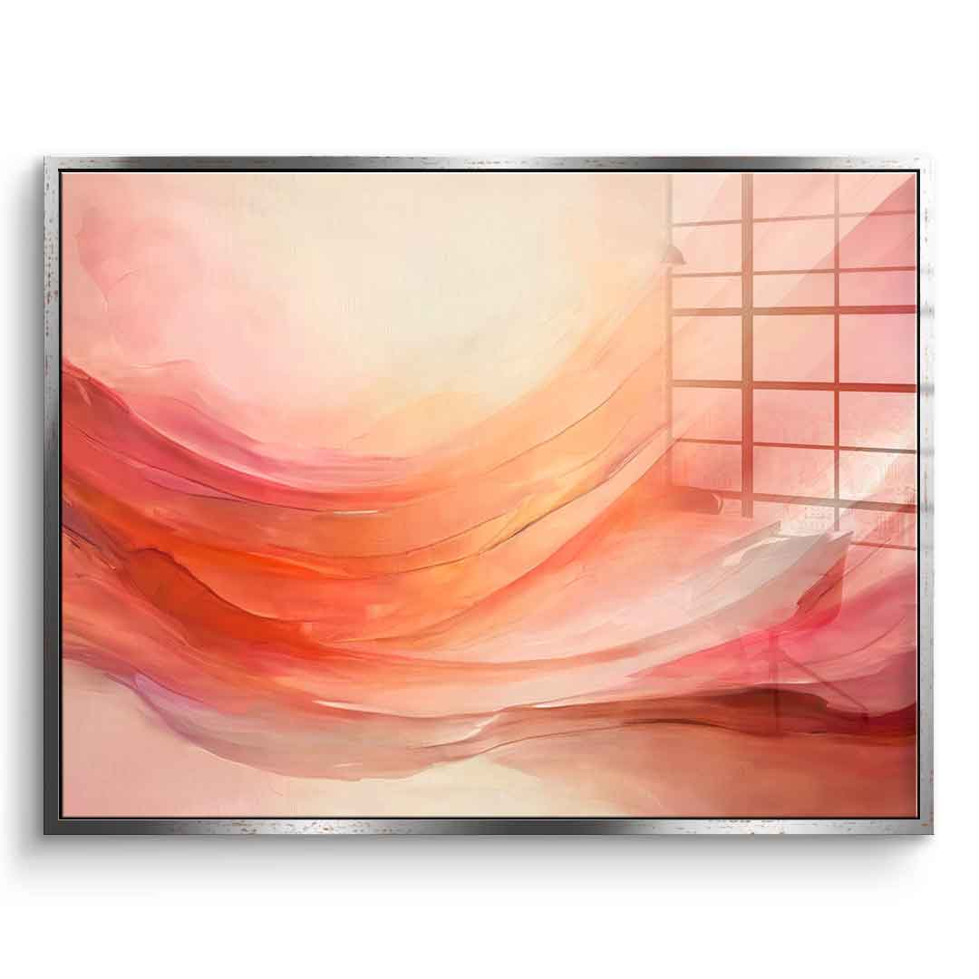 Waves of Peach and Pink - acrylic glass