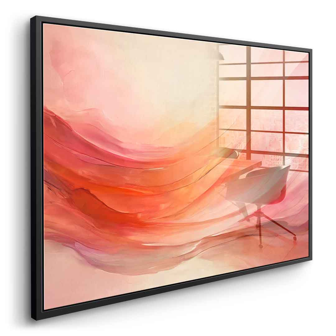 Waves of Peach and Pink - acrylic glass