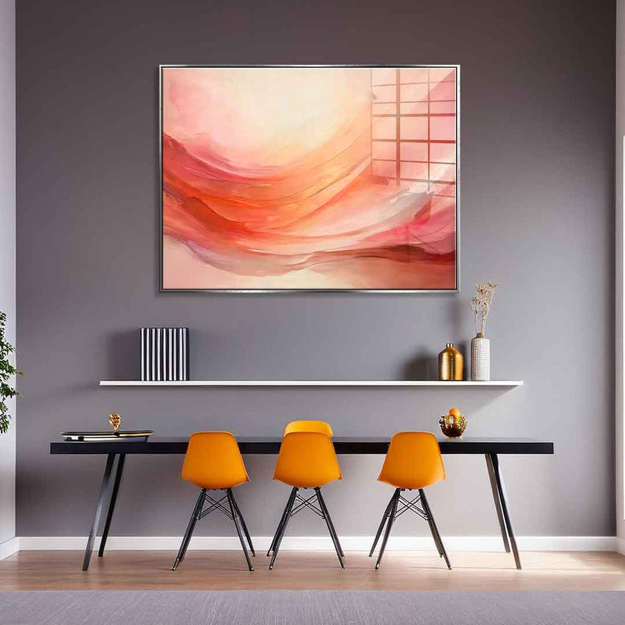 Waves of Peach and Pink - Acrylglas