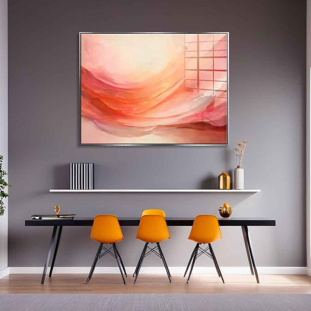 Waves of Peach and Pink - acrylic glass