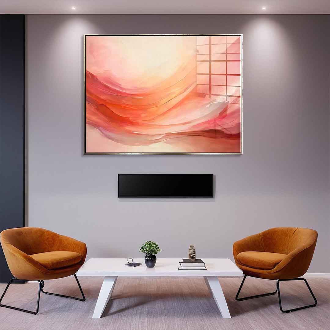 Waves of Peach and Pink - acrylic glass