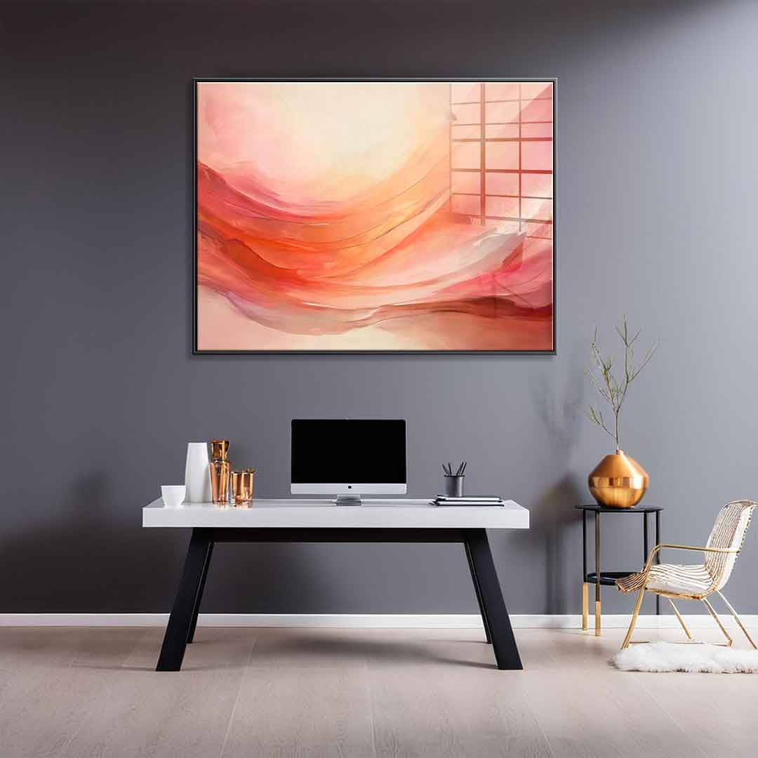 Waves of Peach and Pink - acrylic glass