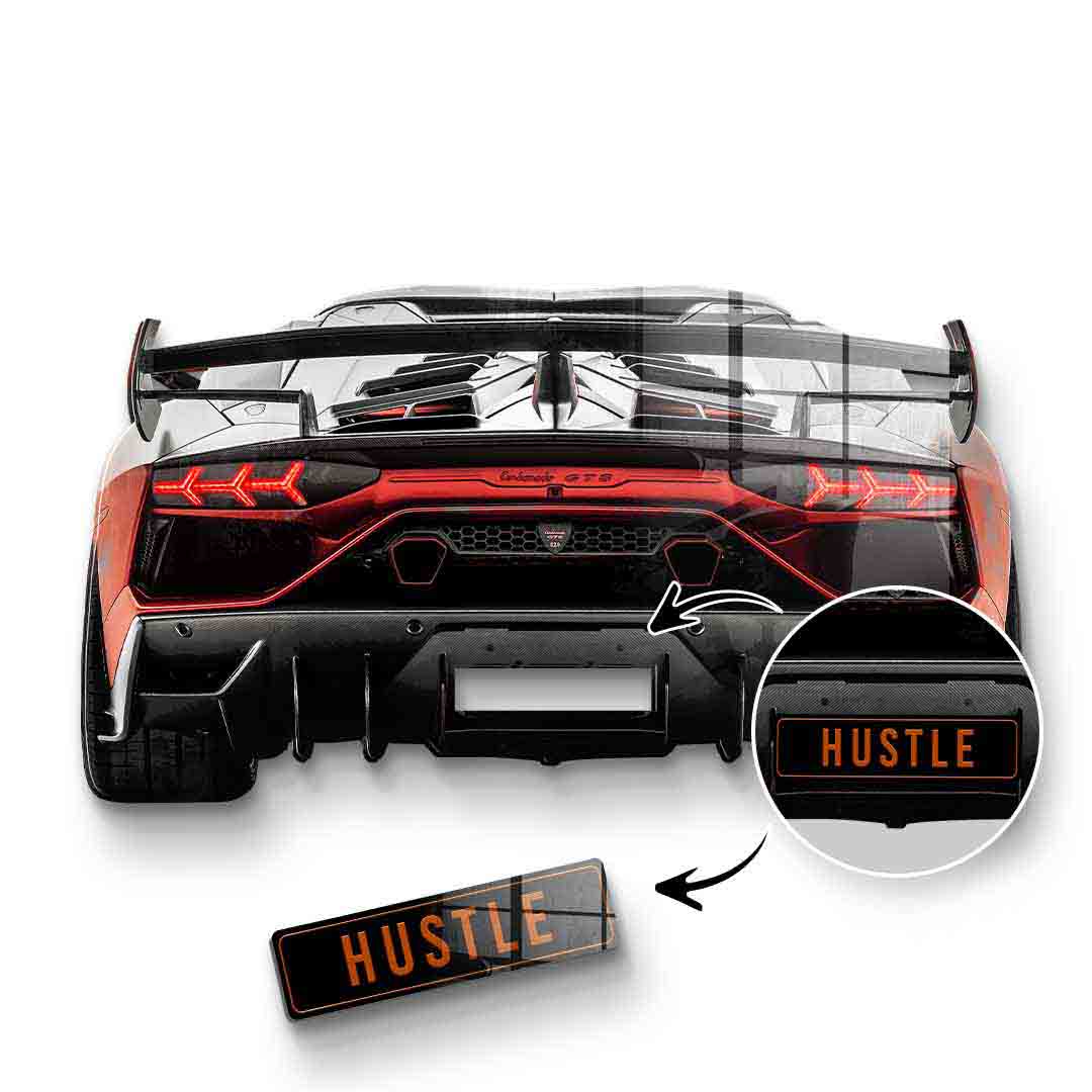 Wall sculpture lambo backside - acrylic glass