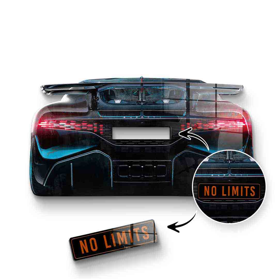 Wandskulptur Bugatti Backside - Acrylglas