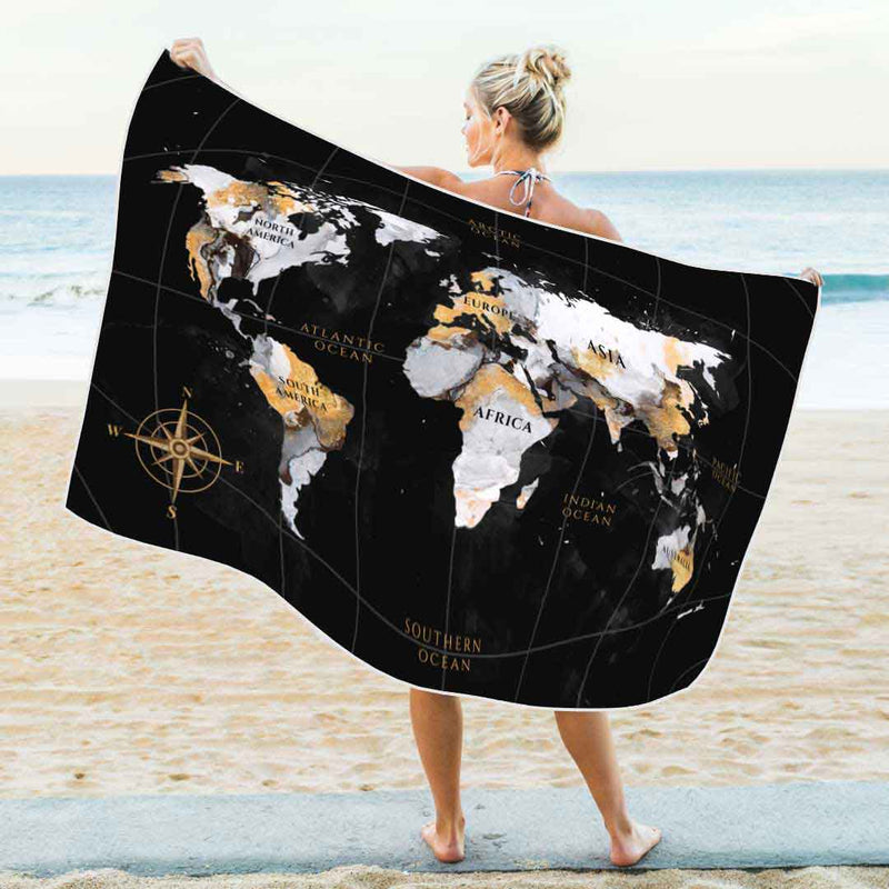 Bath towel - Abstract world map