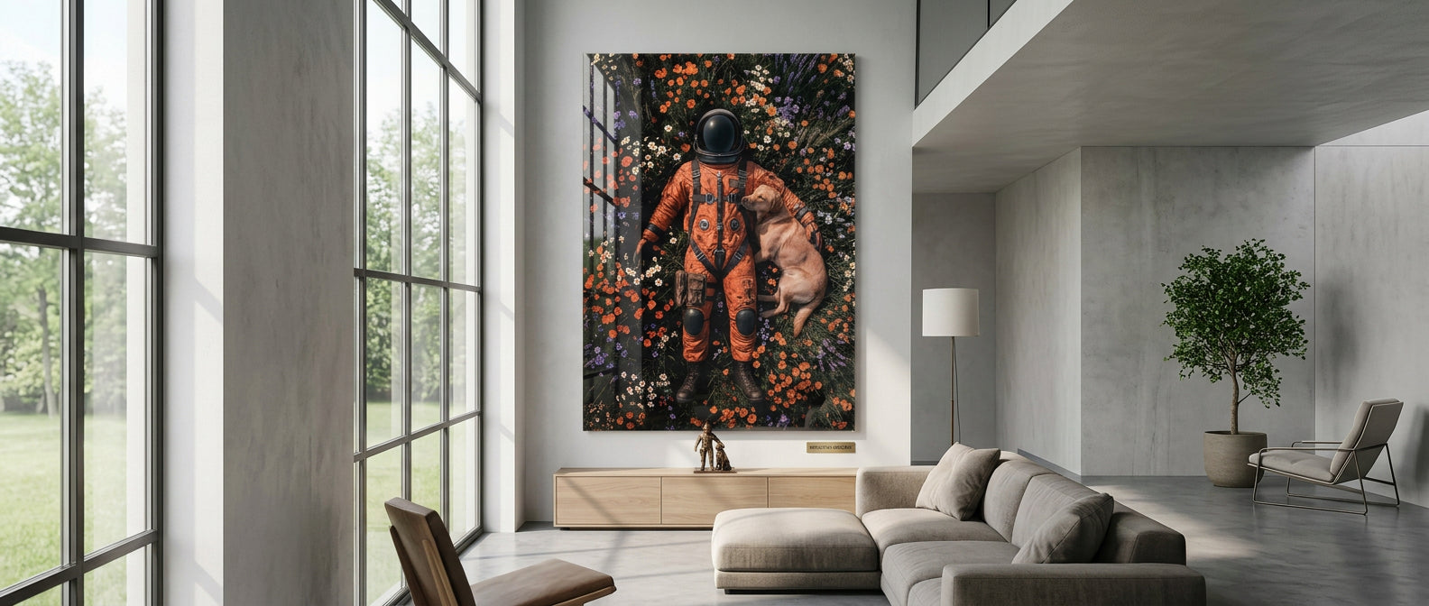 DOTCOMCANVAS® Astronaut's Loyal Companion Acrylglasbild – Banner