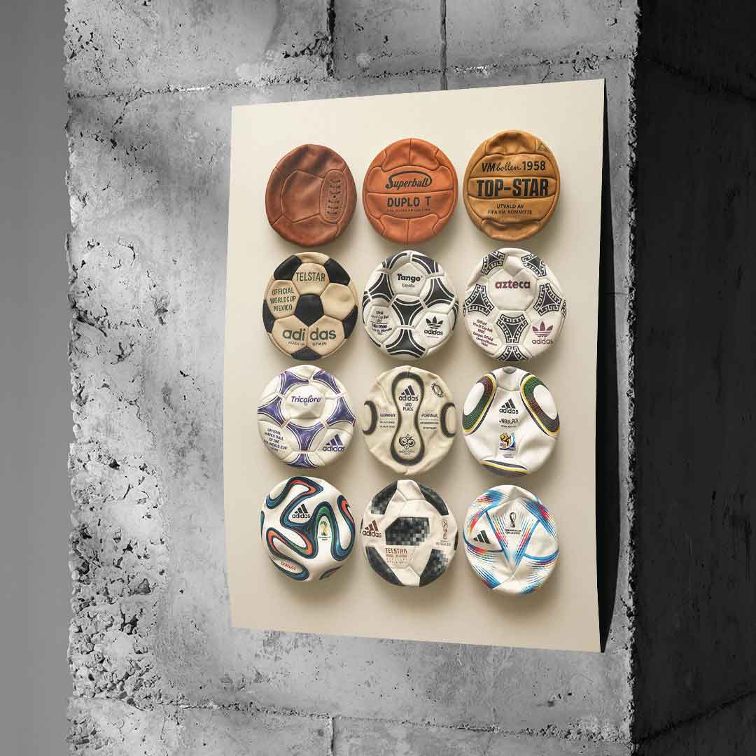 Flat World Cup Ball collection - Poster