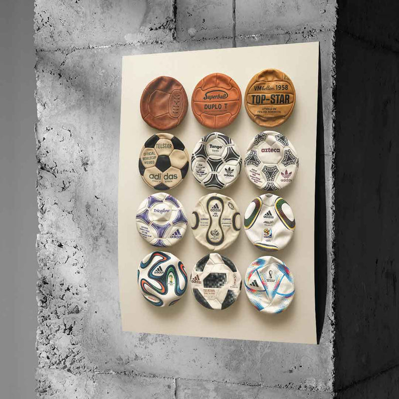 Flat World Cup Ball collection - Poster