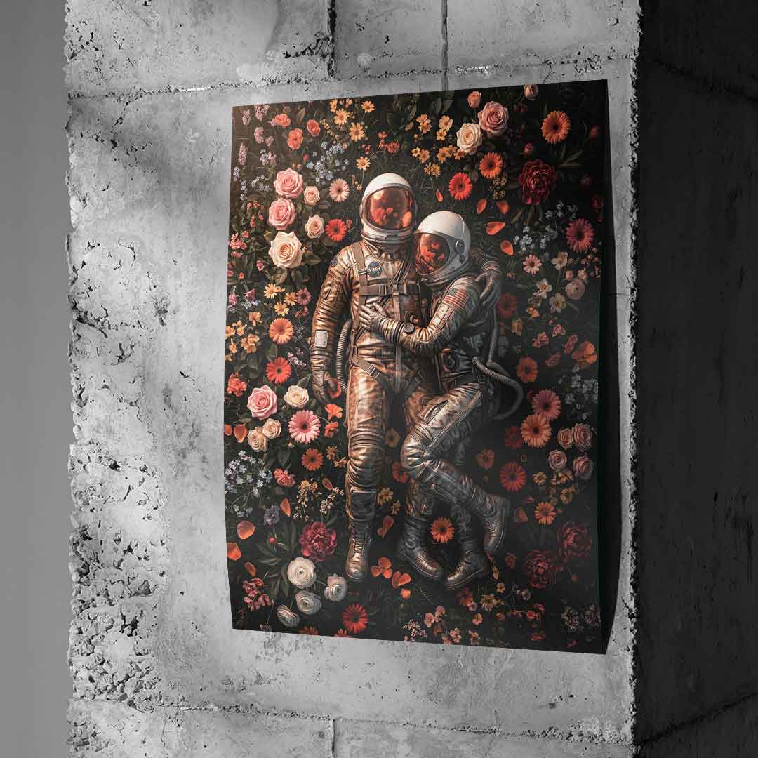 DOTCOMCANVAS® Eternal Love of Astronauts Poster – Beton Wall