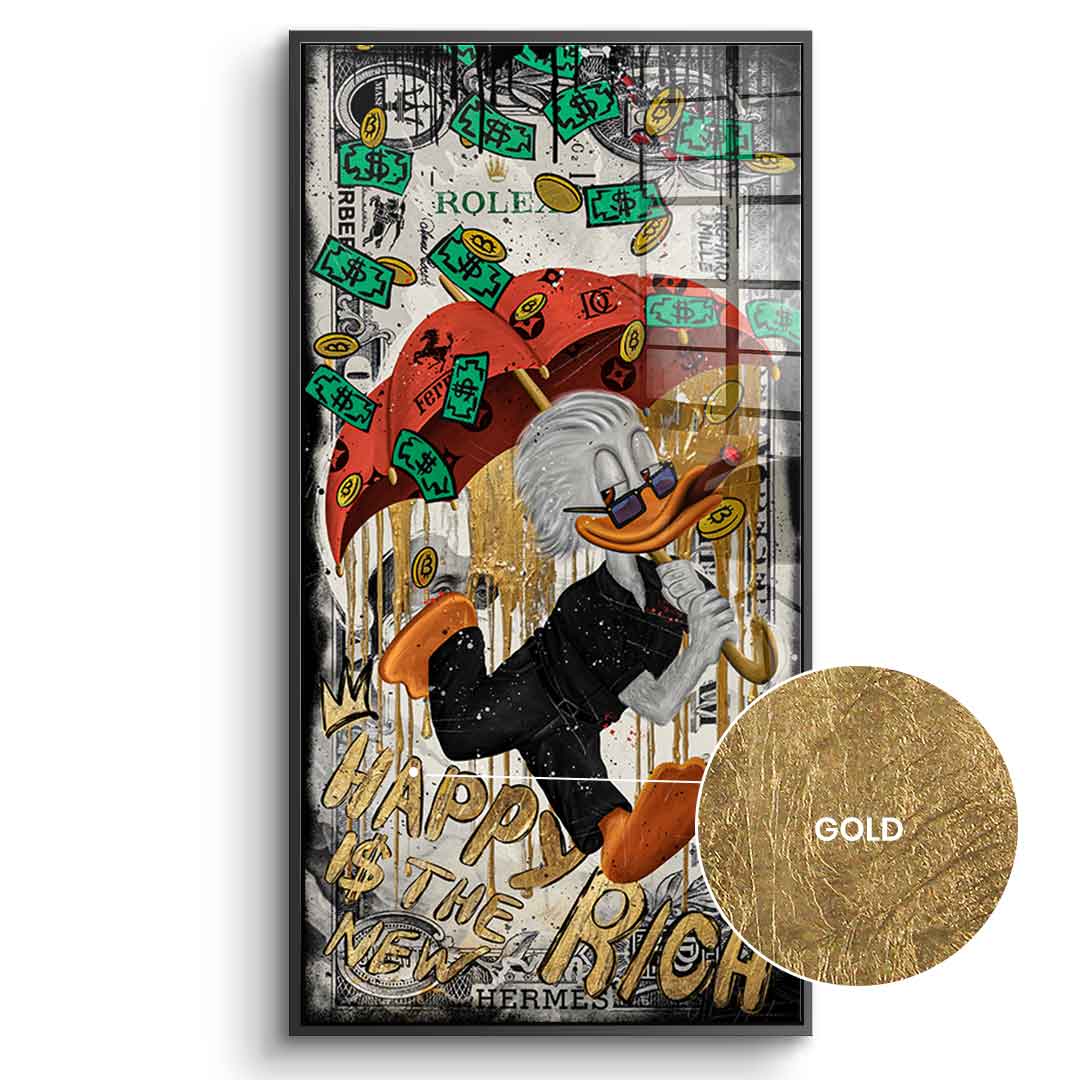 Happy is the New Rich - gold leaf