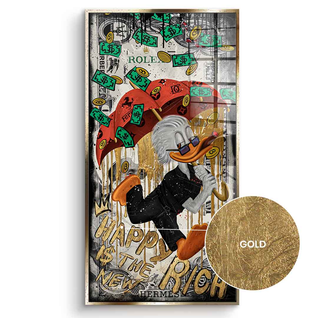 Happy is the New Rich - gold leaf