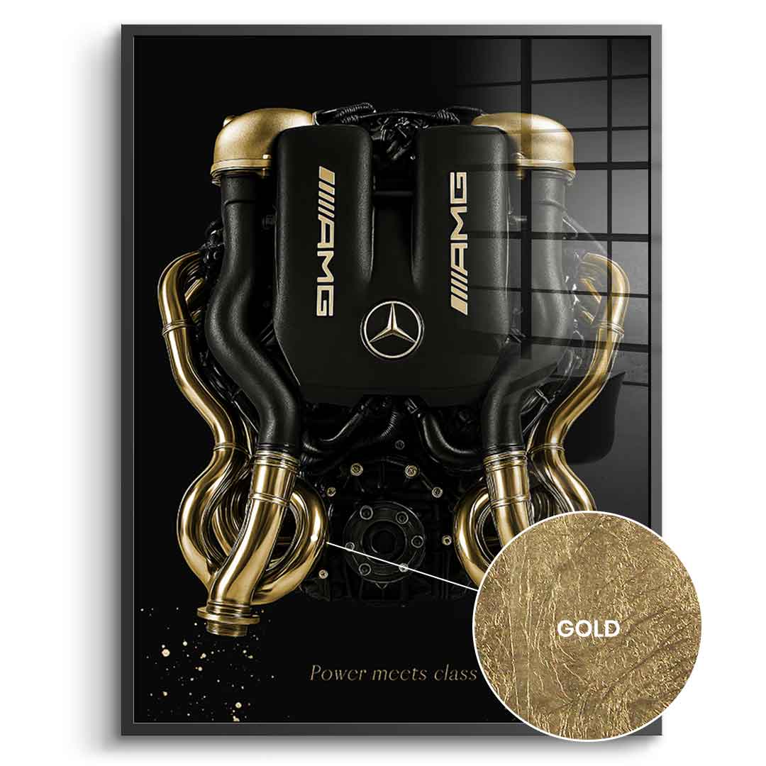 Mercedes V8 Engine - Blattgold