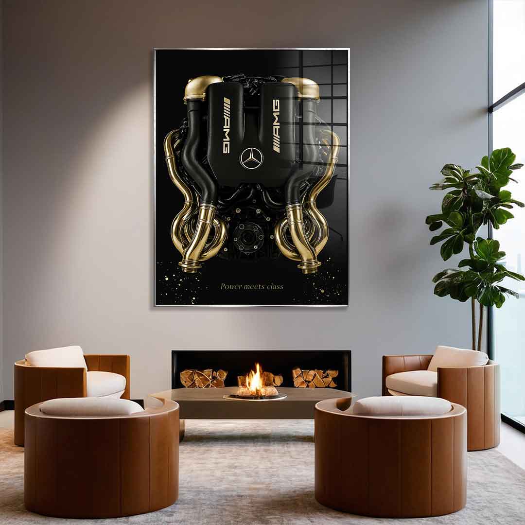 Mercedes V8 Engine - Blattgold