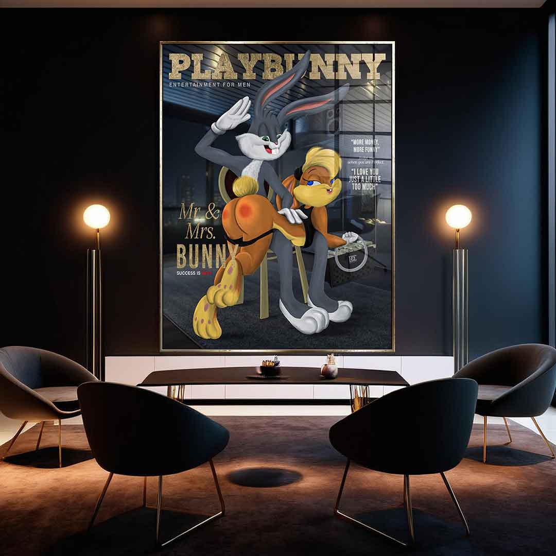 Gold leaf picture Playbunny Bugs Bunny Lola Bunny comic cartoon