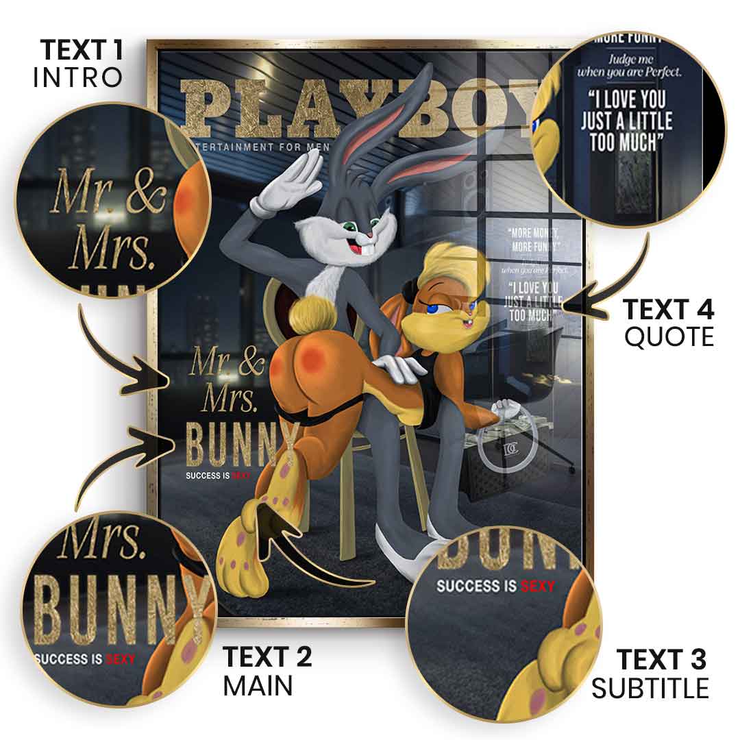 Playboy Bunny personalizable - gold leaf