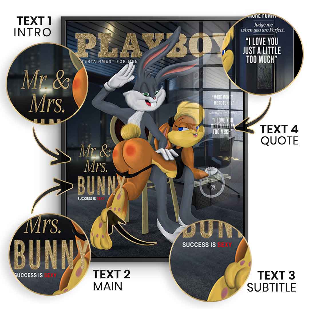 Playboy Bunny personalisierbar - Blattgold
