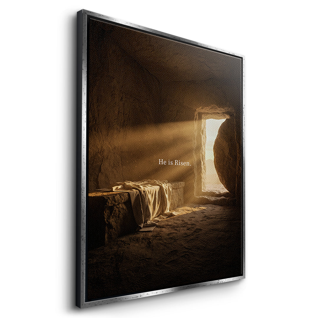 He is Risen Leinwandbild Seitenansicht Silber Rahmen