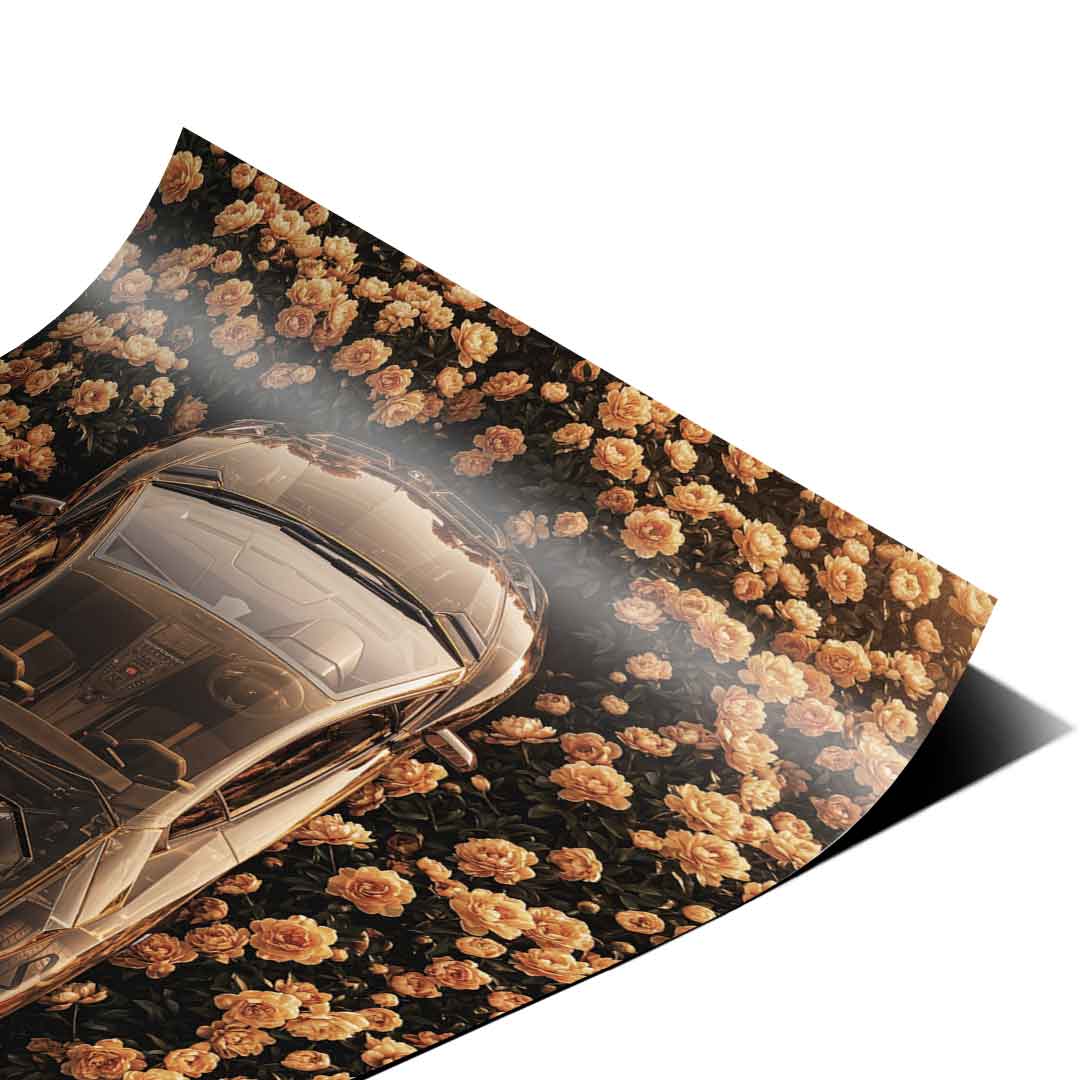 DOTCOMCANVAS® Lamborgini in flowers Poster – Corner Detail 2
