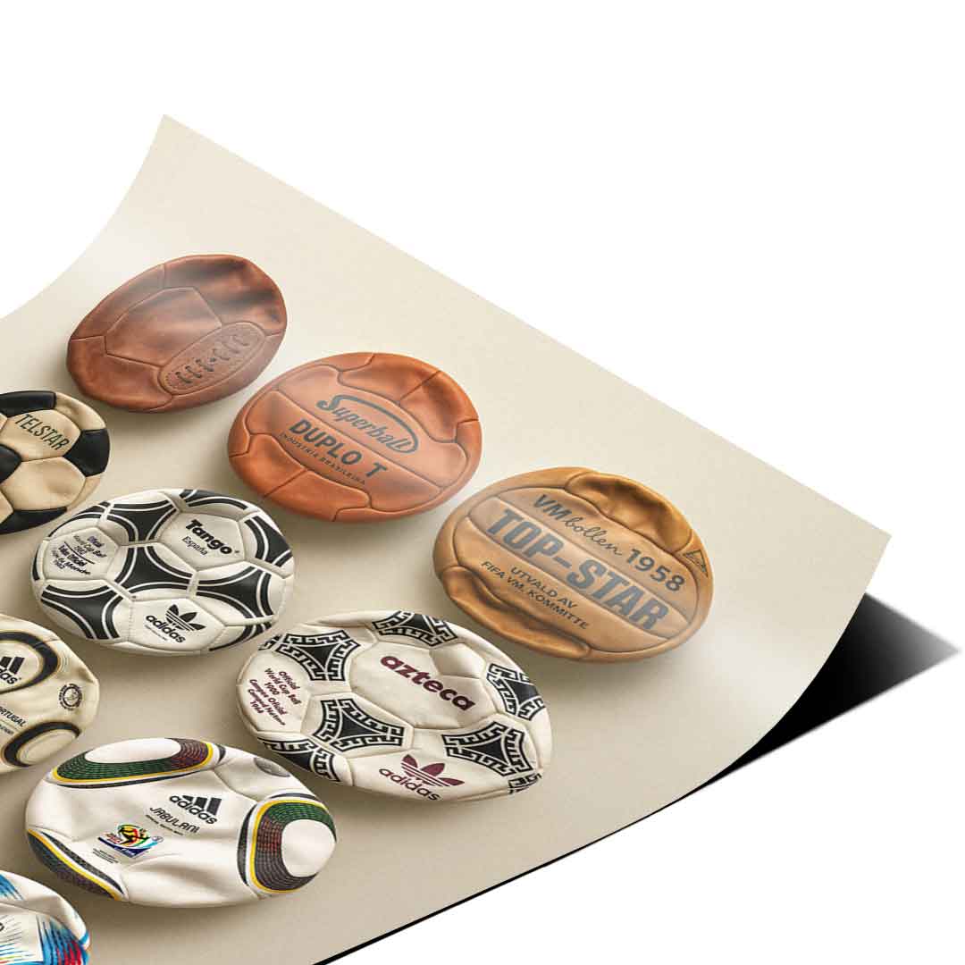 Flat World Cup Ball collection - Poster