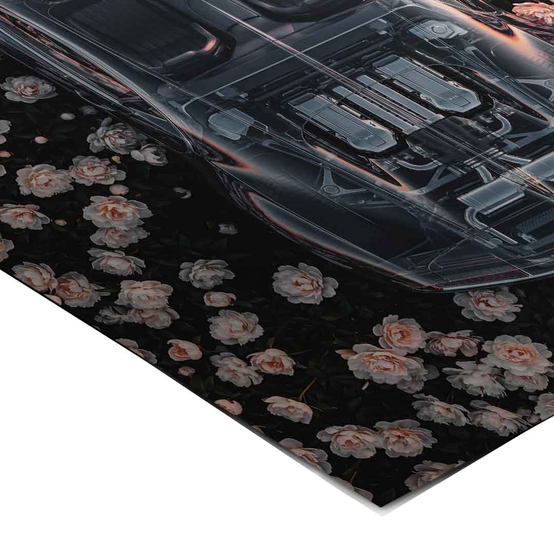 DOTCOMCANVAS® Bugatti in flowers Poster – Ecken-Detail