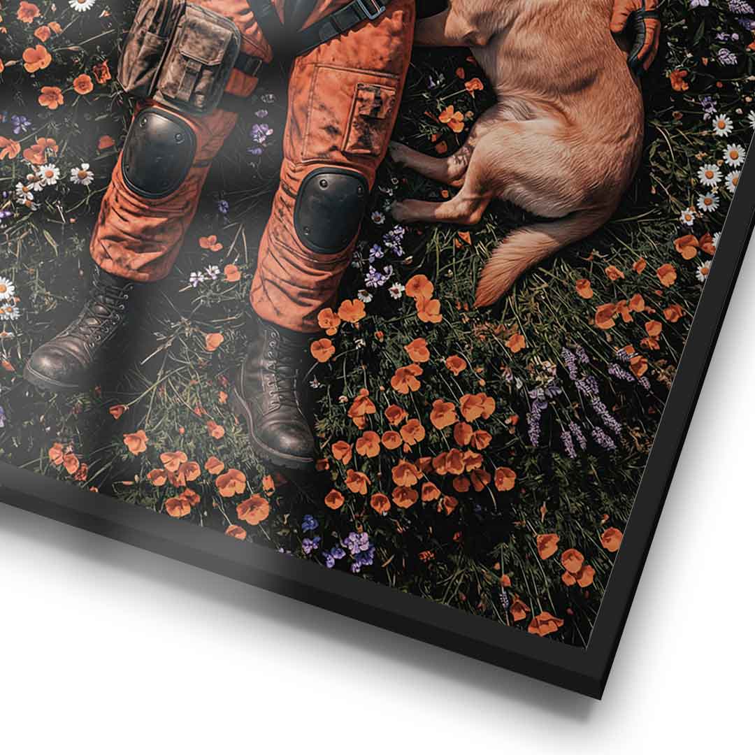 DOTCOMCANVAS® Astronaut's Loyal Companion Poster – Frame Detail
