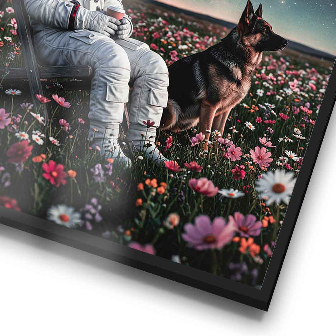 DOTCOMCANVAS® Astronaut's Silent Night Poster – Detail Frame