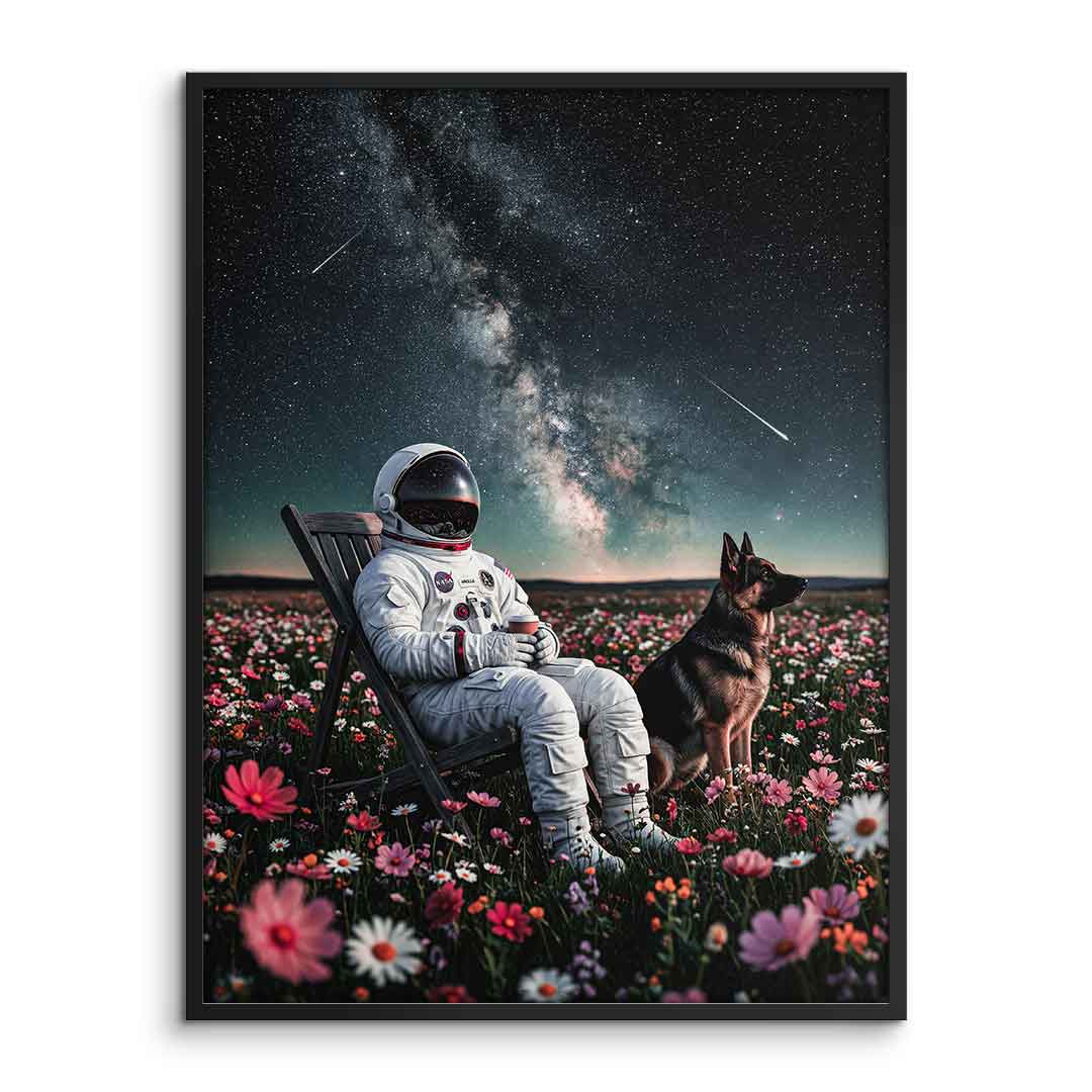DOTCOMCANVAS® Astronaut's Silent Night Poster – Frame