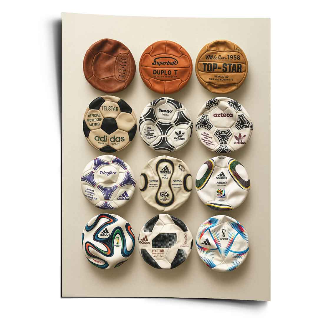Flat World Cup Ball collection - Poster