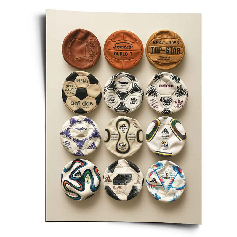 Flat World Cup Ball collection - Poster