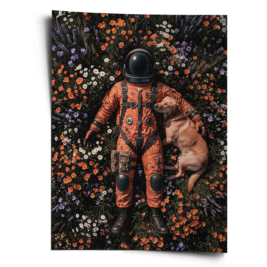 DOTCOMCANVAS® Astronaut's Loyal Companion Poster – Front