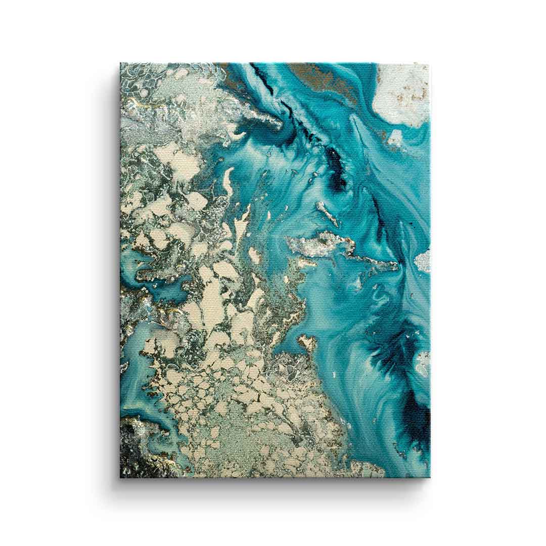 Leinwandbild-Enigma-Raetsel-blau-beige abstrakte moderne Kunst10