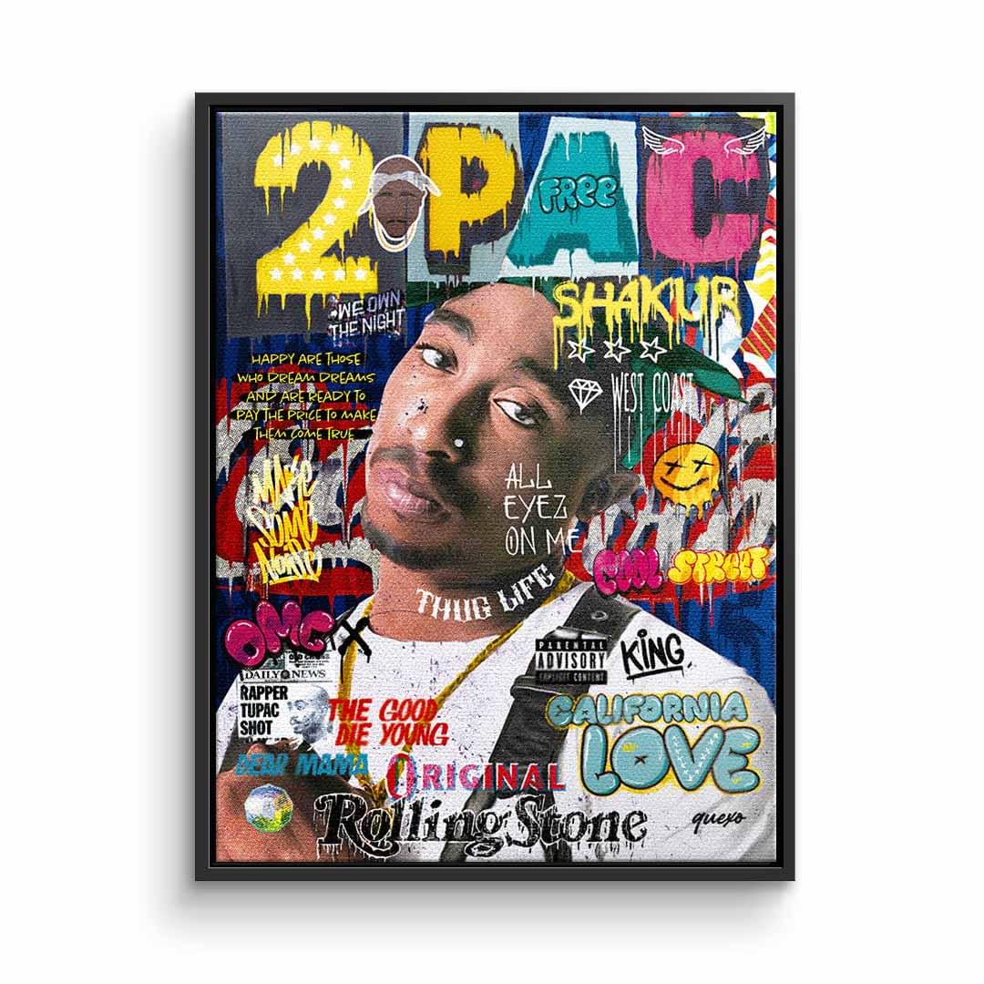 Canvas print of 2Pac Tupac Shakur USA Rapper music Pop Art with