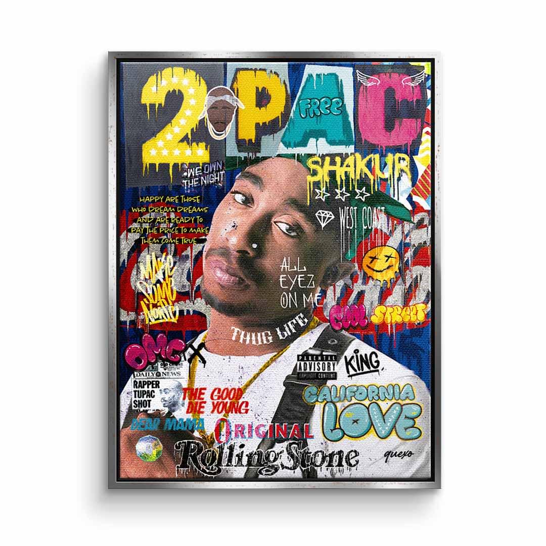 Canvas print of 2Pac Tupac Shakur USA Rapper music Pop Art with