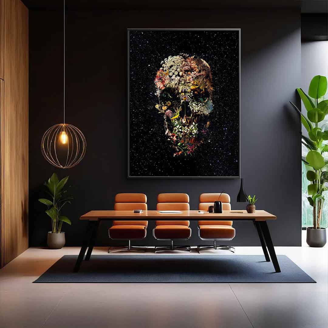 Black Flower Skull