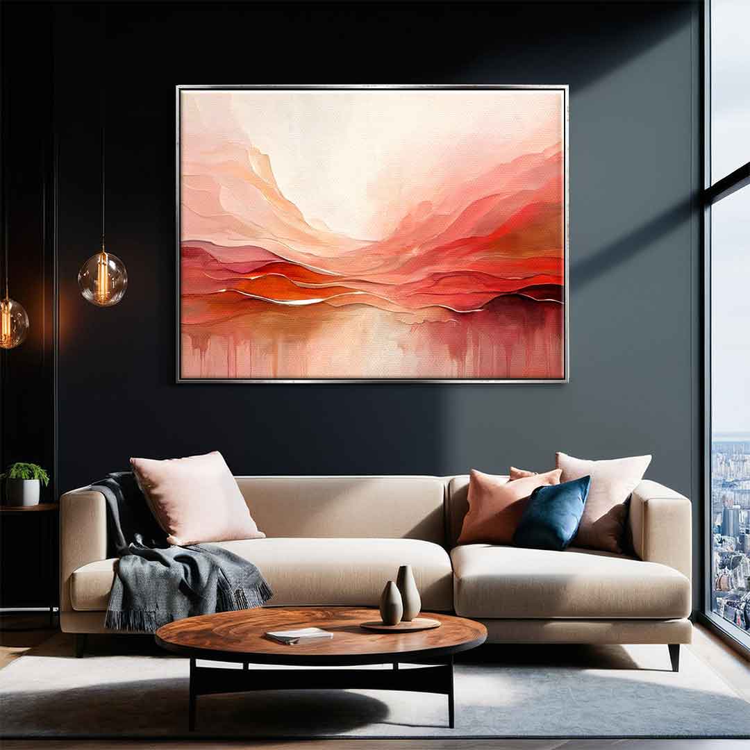 Crimson Peaks And Coral Valleys