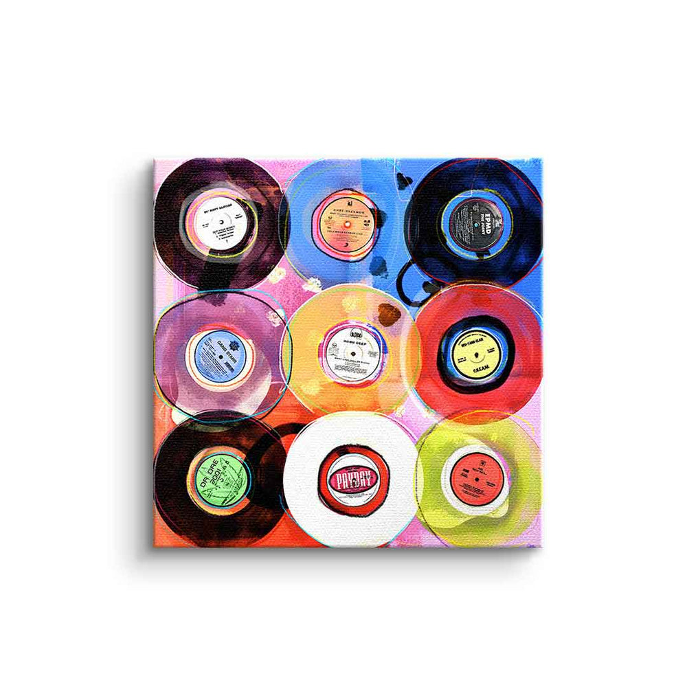Hip-Hop Vinyl Collection als Leinwandbild – Architektur Wandbild von DOTCOMCANVAS®