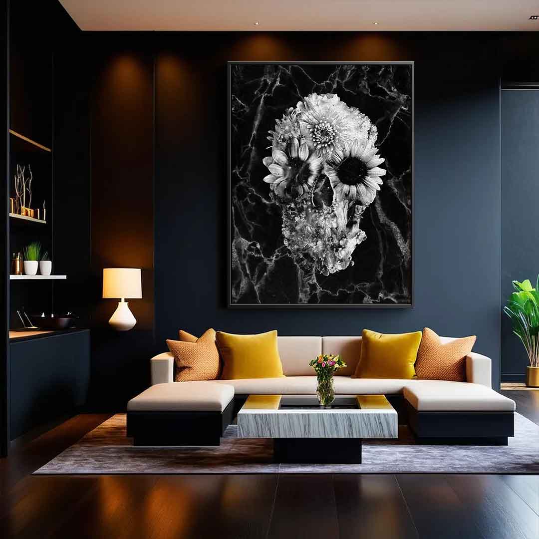 Marble Floral Skull