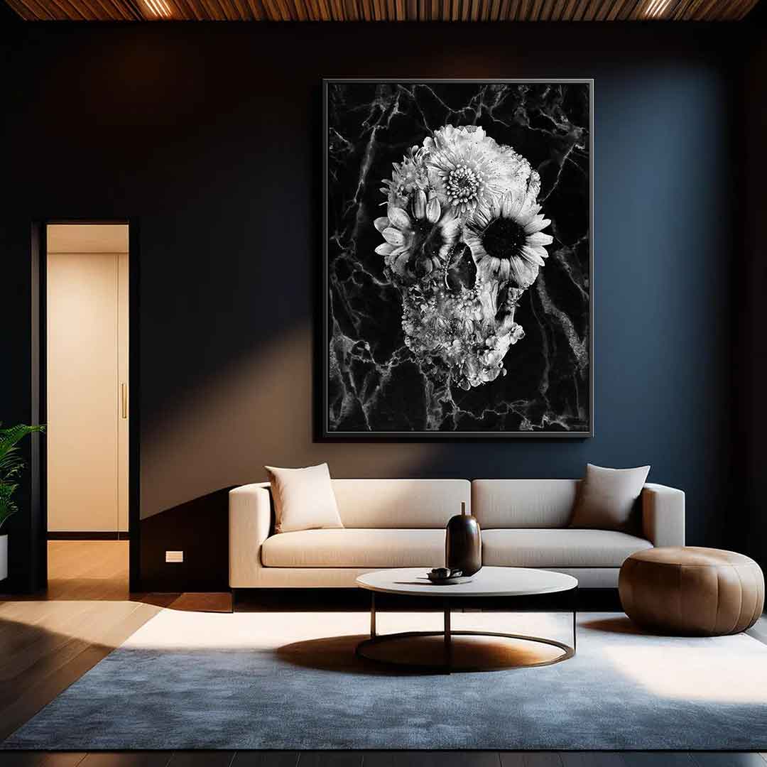 Marble Floral Skull