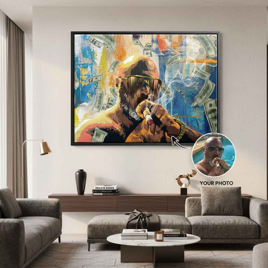 Money Rain Portrait - personalisierbar