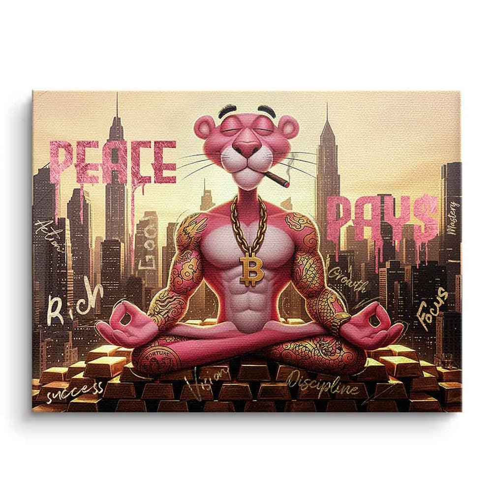 Peace Pays als Leinwandbild – Comic Wandbild von DOTCOMCANVAS®