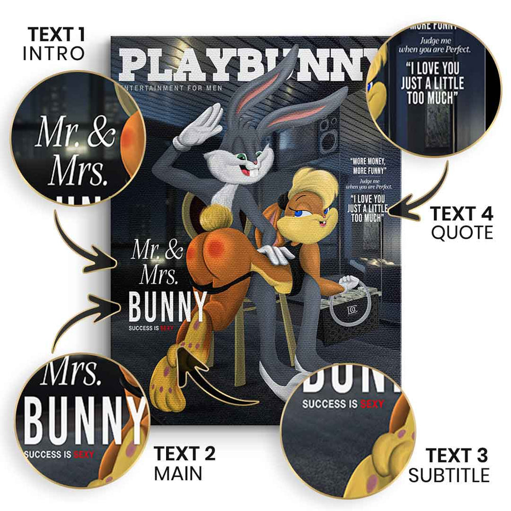 Playbunny Personalisierbar als Leinwandbild – Pop Art Wandbild von DOTCOMCANVAS®