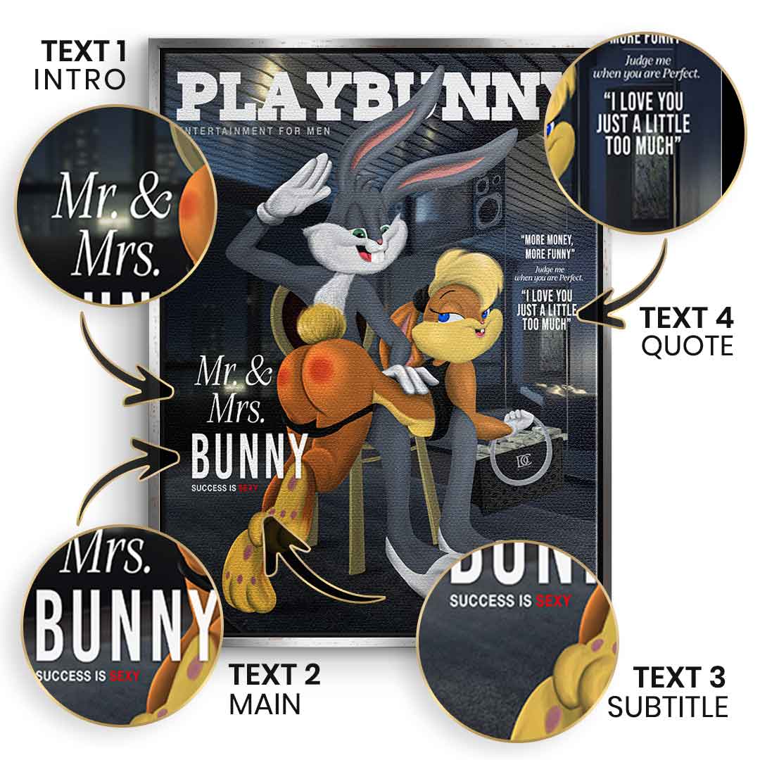 Playbunny personalized - canvas