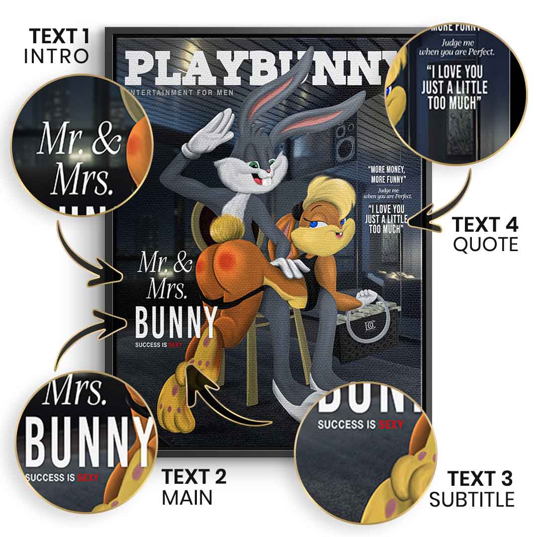 Playbunny personalized - canvas