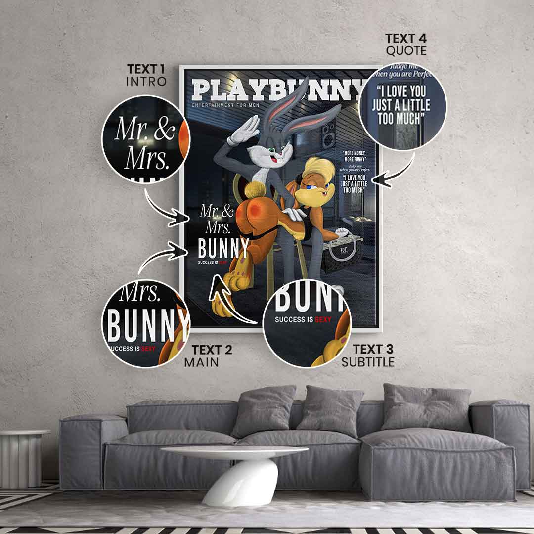 Playbunny personalized - canvas