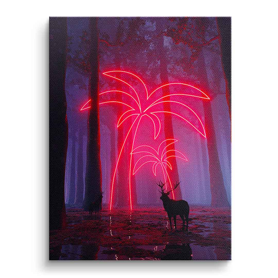 Canvas Art The Neon Trees AI generates digital art Wall Art