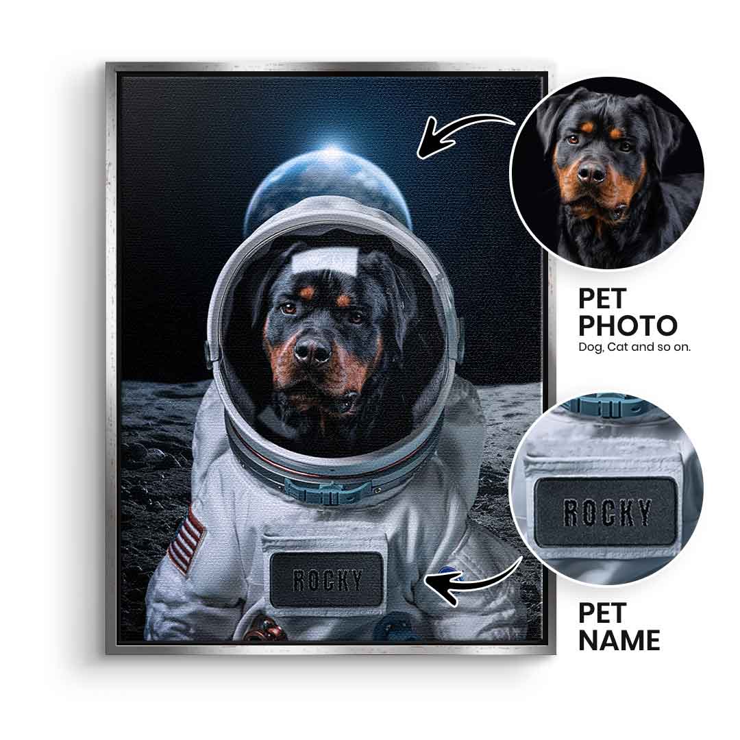 Astronaut Haustier Portrait Personalisierbar